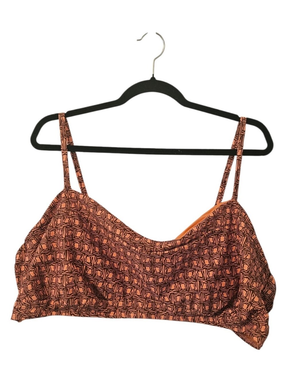 Orange and Brown Old Navy Women's Geo Bra Bikini Top